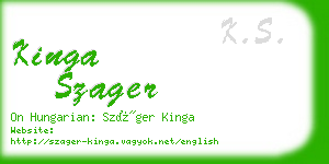 kinga szager business card